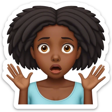 Shocked black girl sticker