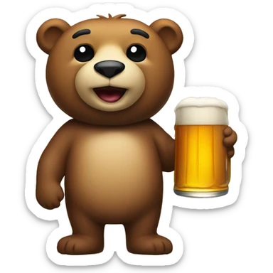 Beer bear sticker