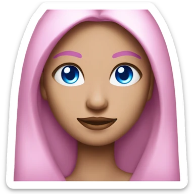 magical diva with thin pink andromedan skin long hair and blue eyes glowing third eye sticker