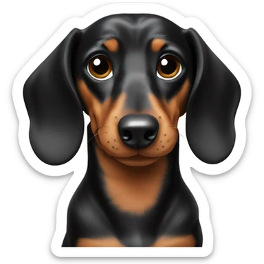 a black and tan Dachshund giving thumbs up sticker
