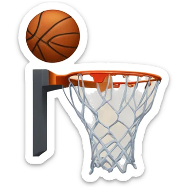 Girl dunking into a basketball hoop sticker