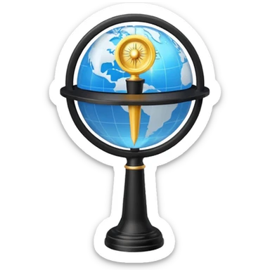 kpop globe style lightstick with a sundial in it  sticker