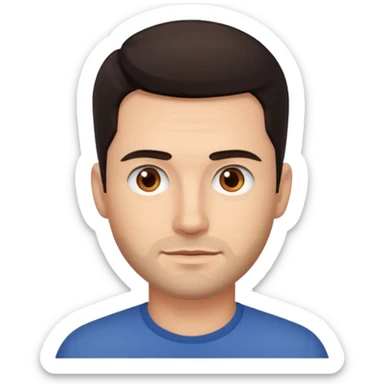 some stubble hair man bigger build,  no mustashe sticker