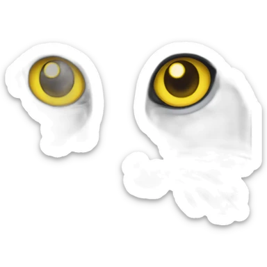 Grey cat and yellow eyes and pink nose  sticker