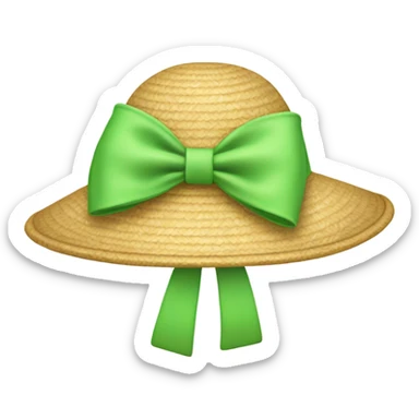 floppy sun hat with light green bow sticker
