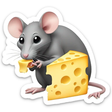 Rat eating the cheese  sticker