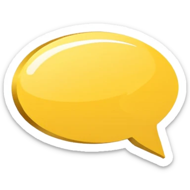 a yellow speech bubble but instead of a normal tail it’s a pointing arrow instead, not 3d, cartoony style sticker