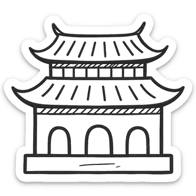 Chinese traditional building that looks a bit like a temple sticker