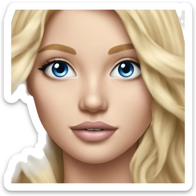 Realistic victoria secret model blonde blue eyes  sticker