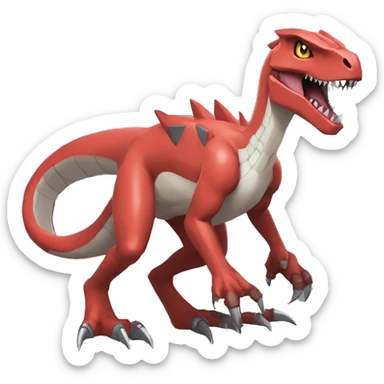  Cool Edgy Digimon-Fakemon-Guilmon-Velociraptor-Dragon-Mecha full body sticker