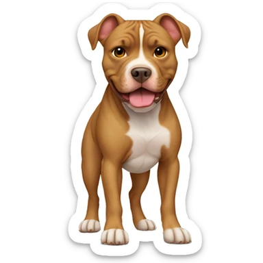 light brown american pitbull terrier with light brown full body sticker