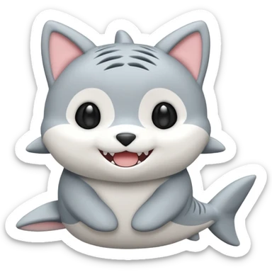 mofusand shark cat plushie sticker