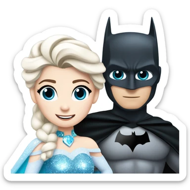 Batman with elsa frozen sticker