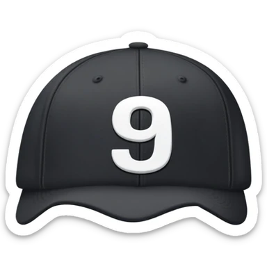 black cap with number “9” on it sticker