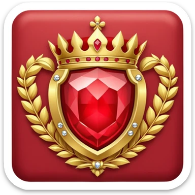 Royal crest, ruby frames, gold, red theme sticker