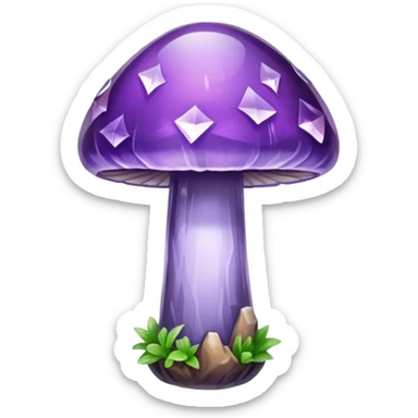 Purple amethyst mushroom sticker