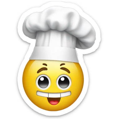 Timer ticking down with a smiley face wearing a chef's hat sticker