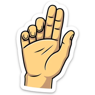 hand gripping sticker