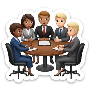 The scene where people gather and have a meeting sticker