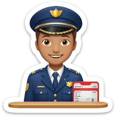 ticket seller at booth sticker