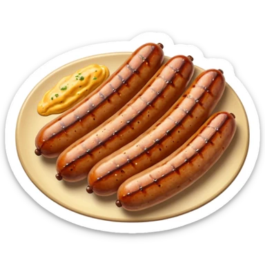shorter romanian sausages with mustard sticker