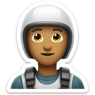 helmeted boy in focus sticker