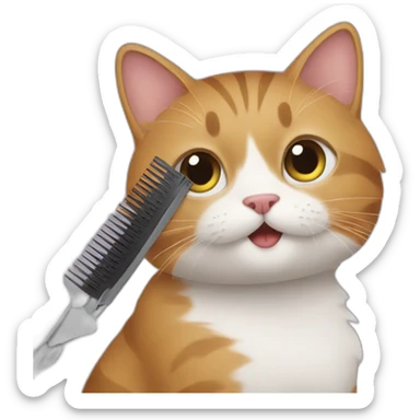 cat having a haircut sticker