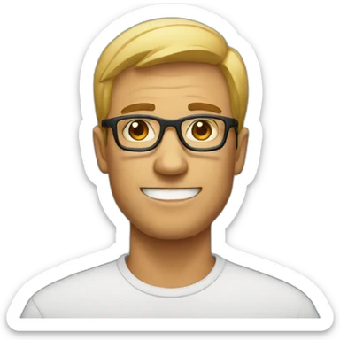 Man with specs sticker