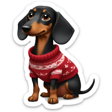 dachshund in a sweater sticker