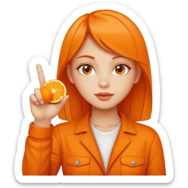 Orange girl middle finger on Orange and juicy sticker
