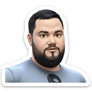 confident boy in black shirt sticker