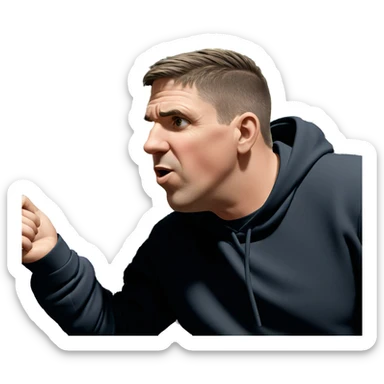 profile of boy with plant sticker