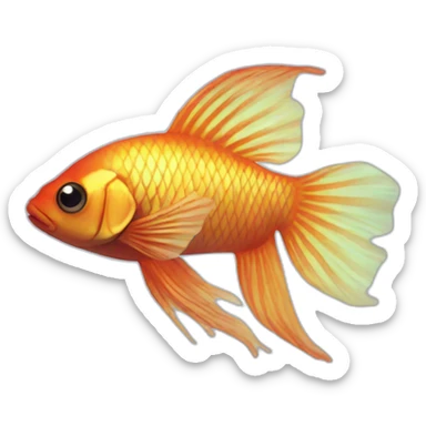 beta fish with halo sticker
