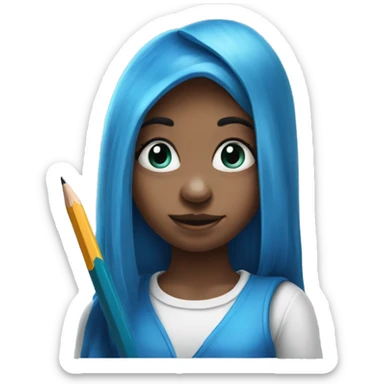 Girl Smurf with pencil  sticker