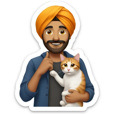 punjabi guy with cat sticker