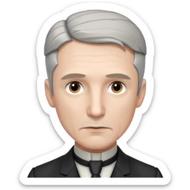 Nikolai Tesla,pensive, half body sticker