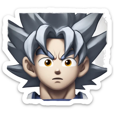 Goku ultra instinct with a calm face sticker