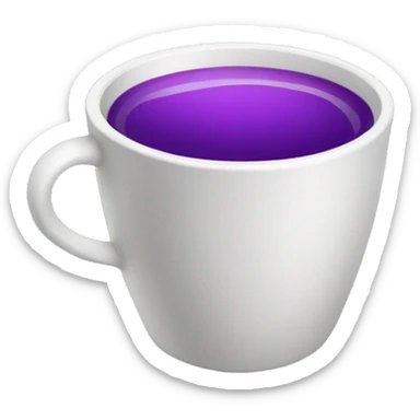white cup with purple liquid sticker