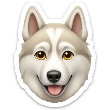 Husky in beige Color  sticker
