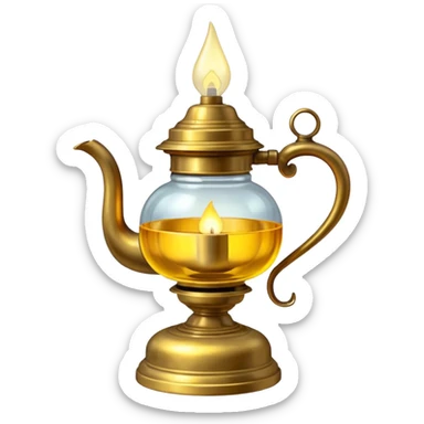 yellow brass oil lamp sticker