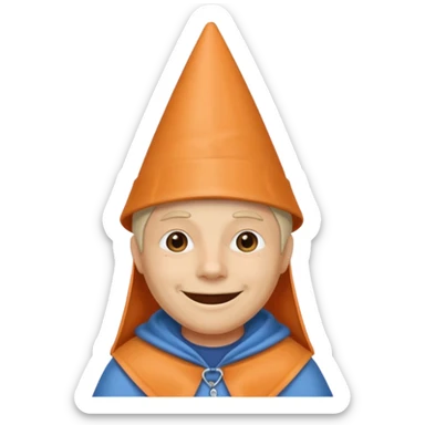 Chat visage humain qui porter pun chapeau sticker