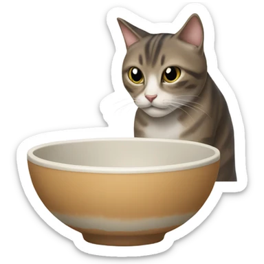 Cat eating food sticker