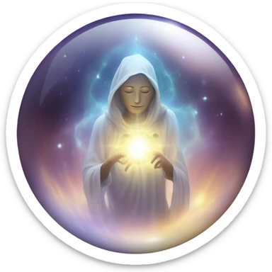 astral projection inside a ball sticker