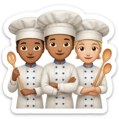 several cartoon cooks together sticker