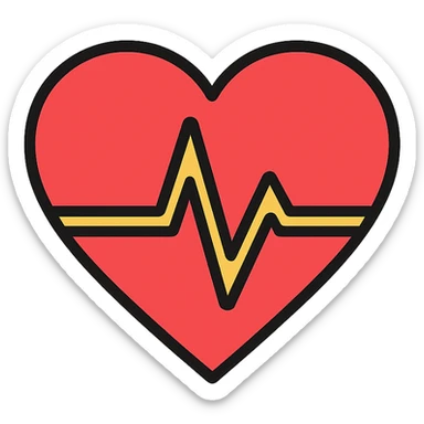 heart beat, color outline style sticker