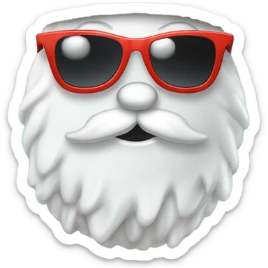 Muñeco de nieve con gafas de sol en la playa  sticker