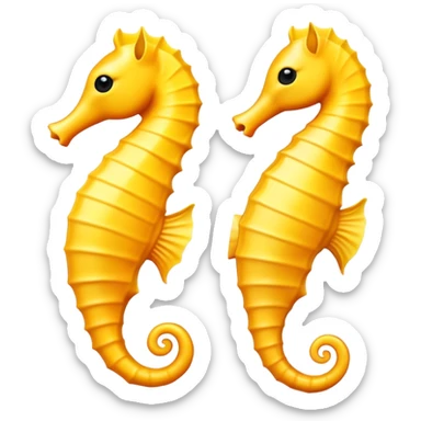 Yellow seahorse with black eyes sticker