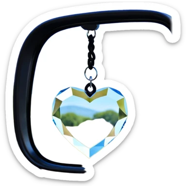 Hanging crystal heart car mirror suncatcher hanger sticker
