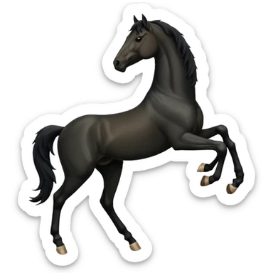 Black full horse two legs up emojis  sticker