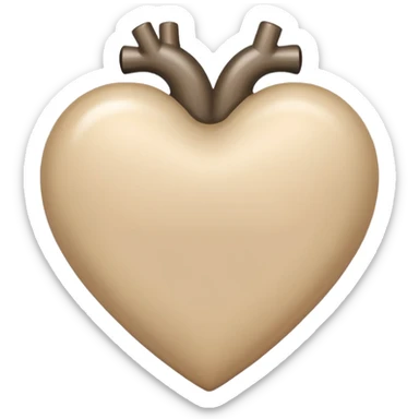 a beige heart healed sticker
